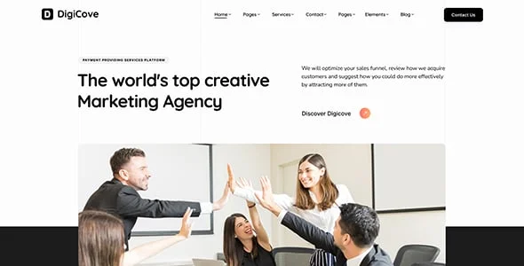 Digicove - Digital Marketing Agency WordPress Theme — design detail view