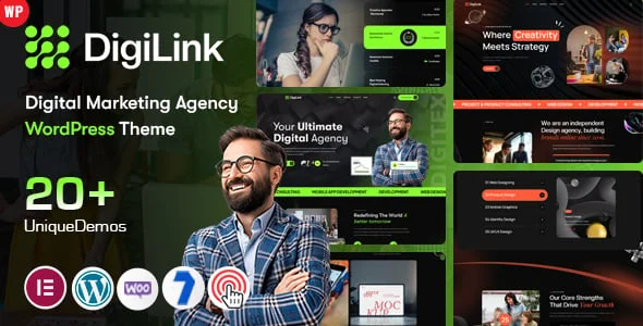 Digilink - Digital Agency WordPress — homepage layout