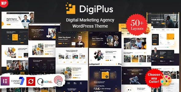 Digiplus - Digital Agency WordPress — homepage layout