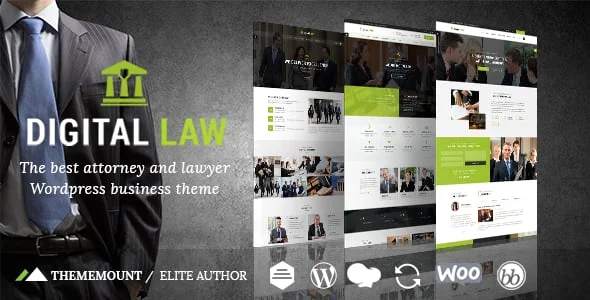Digital Law | Attorney & Legal Advisor WordPress Theme — homepage layout