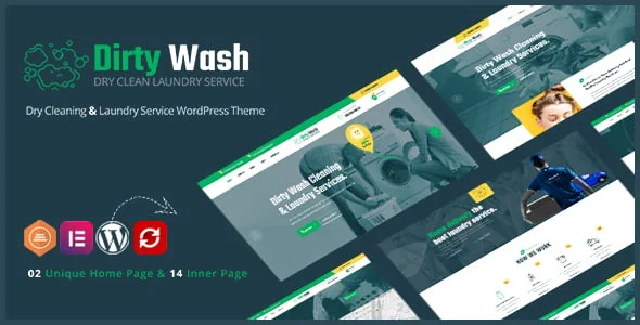 DirtyWash – Laundry Service WordPress Theme — homepage layout