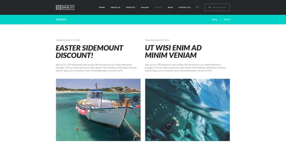 DiveIt - Scuba Diving School & Travel WordPress Theme — design detail view