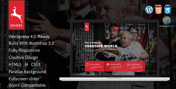 Doors - Parallax Responsive One Page wordpress theme — homepage layout