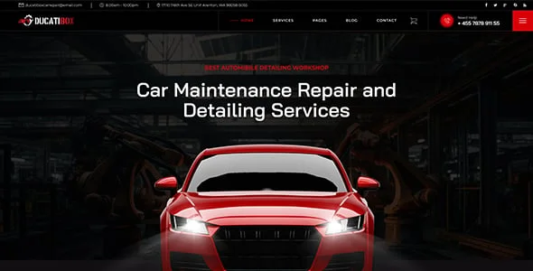 Ducatibox - Car Service & Auto Repair WordPress Theme — interior page design
