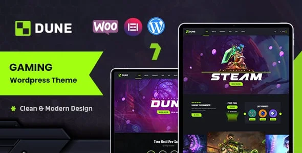 Dune - eSports and Gaming WordPress Theme — homepage layout