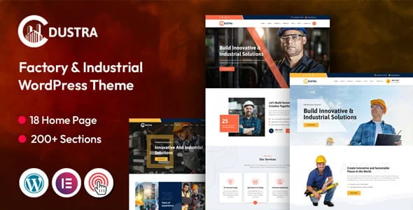 Dustra - Factory & Industrial WordPress Theme — homepage layout
