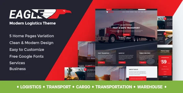 Eagle - Logistics & Transportation WordPress Theme — homepage layout