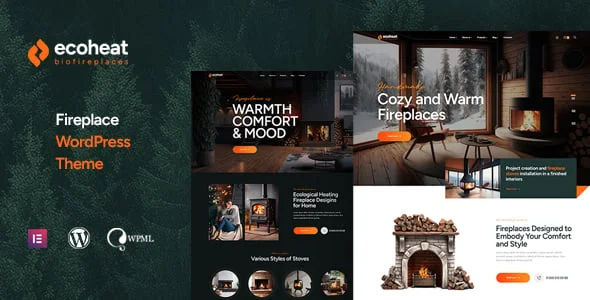 Ecoheat - Fireplace Studio WordPress Theme — homepage layout