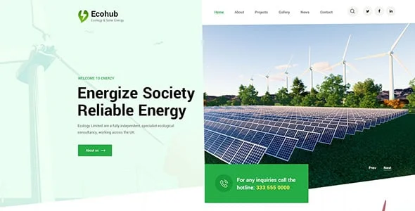 Ecohub - Ecology Solar WordPress Theme — blog and article listing