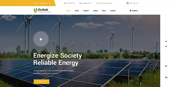 Ecohub - Ecology Solar WordPress Theme — interior page design