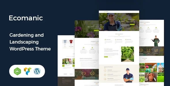 Ecomanic - Gardening and Landscaping WordPress Theme — homepage layout