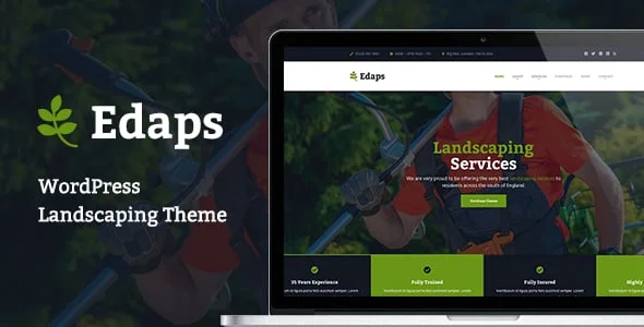 Edaps - WordPress Landscaping Theme — homepage layout