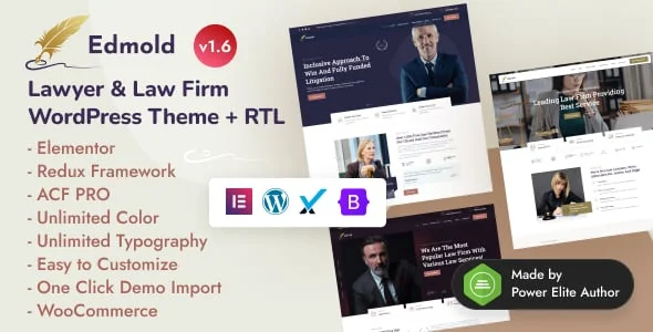 Edmold – Law Firm & Attorney WordPress Theme — homepage layout