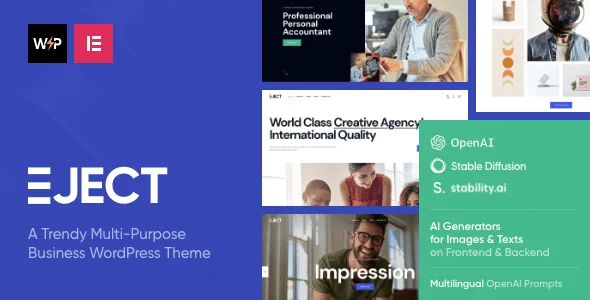 Eject | Web Studio & Creative Agency WordPress Theme — homepage layout