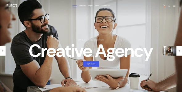 Eject | Web Studio & Creative Agency WordPress Theme — design detail view