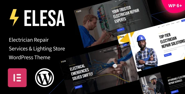 Elesa - Electrician Repair Services & Lighting Store WordPress Theme — homepage layout