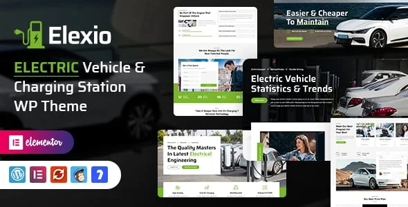 Elexio - Electric Mobility WordPress Theme + RTL — homepage layout