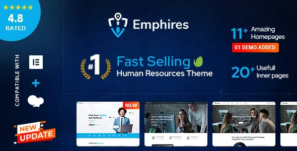 Emphires - Human Resources & Recruiting WordPress Theme — homepage layout