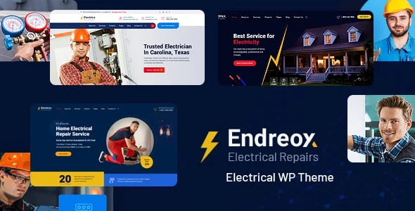 Endreox - Electrical Repair Service WordPress Theme — homepage layout