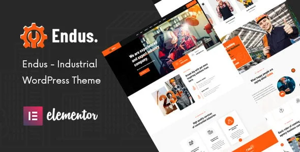 Endus - Industrial Manufacturing WordPress Theme — homepage layout