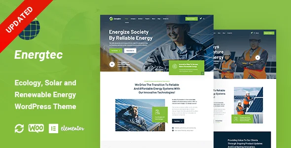 Energtec - Solar and Wind Energy WordPress Theme — homepage layout