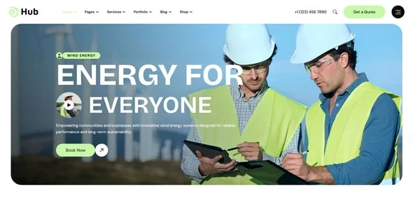EnerzyHub- Solar, Wind and Renewable Energy WordPress Theme — interior page design