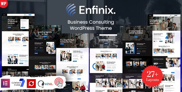 Enfinix - Consulting WordPress Theme — homepage layout