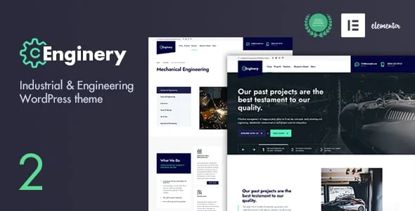 Enginery - Industrial & Engineering WordPress Theme — homepage layout
