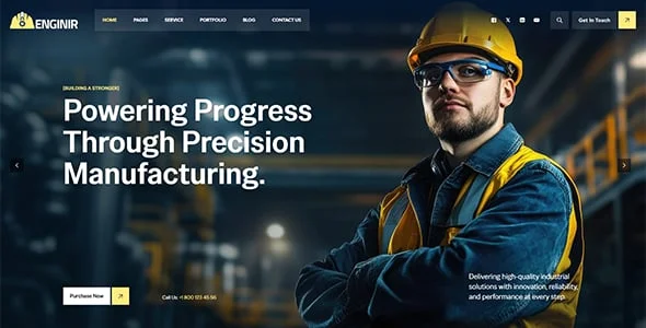 Enginir - Industrial & Engineering Multipurpose WordPress Theme — blog and article listing