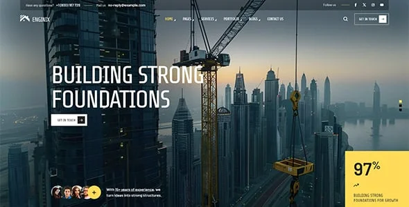 Enginix - Construction & Building WordPress Theme — blog and article listing