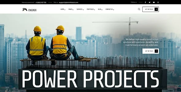 Enginix - Construction & Building WordPress Theme — design detail view