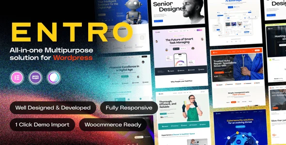 Entro – Business & Elementor Multipurpose WordPress Theme — homepage layout