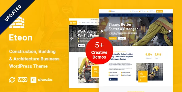 Eteon - Construction And Building WordPress Theme — homepage layout