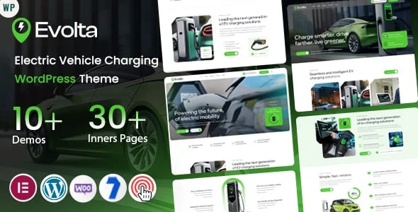 Evolta - Electric Vehicle Charging Station WordPress — homepage layout