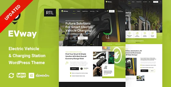 EVway - Electric Vehicle & Charging Station WordPress Theme — homepage layout