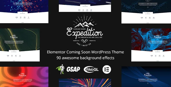 Expedition - Elementor Coming Soon WordPress Theme — homepage layout