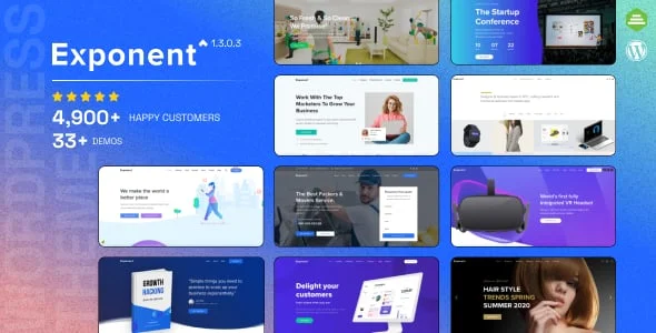 Exponent - Modern Multi-Purpose Business WordPress theme — homepage layout