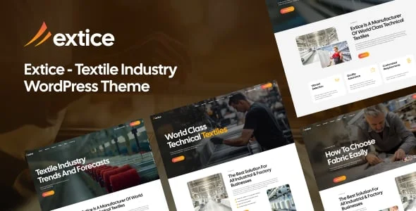 Extice - Textile Industry WordPress Theme — homepage layout