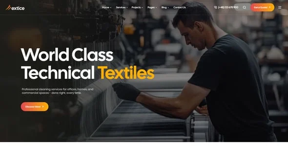 Extice - Textile Industry WordPress Theme — blog and article listing