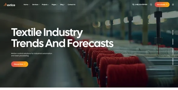 Extice - Textile Industry WordPress Theme — single post layout
