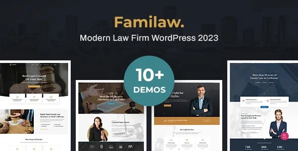 Familaw - Attorney & Lawyer WordPress Theme — homepage layout