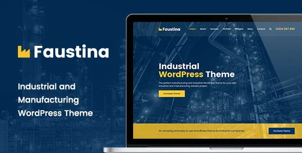 Faustina - Industrial WordPress Theme — homepage layout