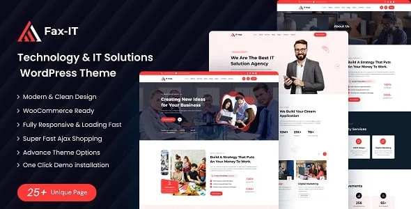 Fax-it - Technology, IT Solutions & LMS WordPress Theme — homepage layout