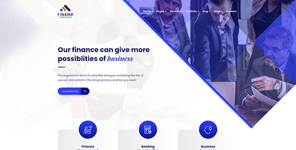 Finano - Business Finance WordPress Theme — blog and article listing