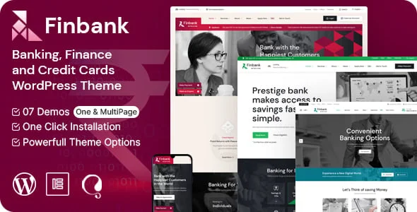 Finbank - Banking and Finance WordPress Theme — homepage layout