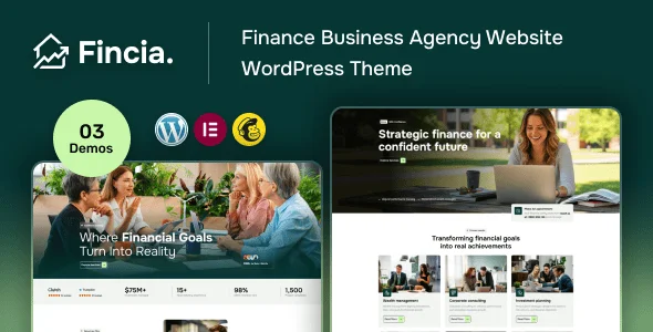Fincia – Finance Consulting WordPress Theme for CA, Advisors & Business Firms — homepage layout