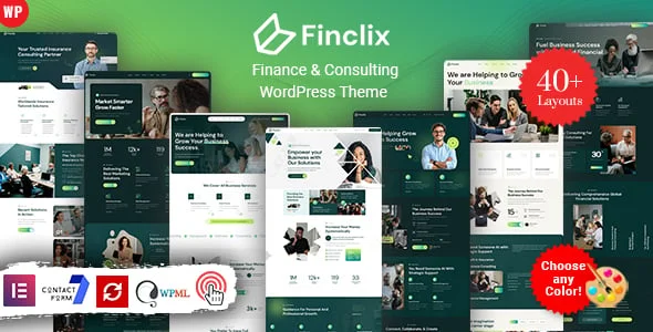 Finclix - Finance Consulting WordPress — homepage layout
