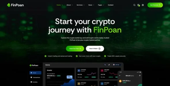 FinPoan - Fintech, Banking and Finance WordPress Theme — design detail view