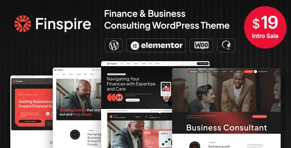 Finspire - Finance & Business Consulting WordPress Theme — homepage layout