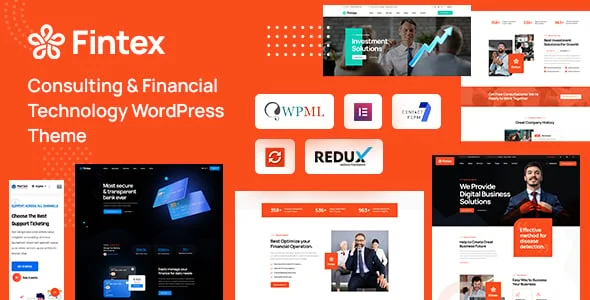 Fintex - Consulting Corporate WordPress Theme — homepage layout